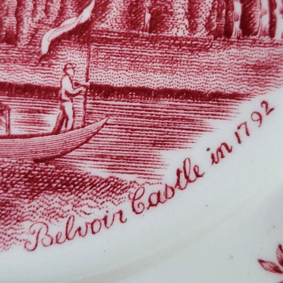 Johnson Bros England Old Britain Castles Square Salad Plate Pink Transferware - Picture 5 of 8